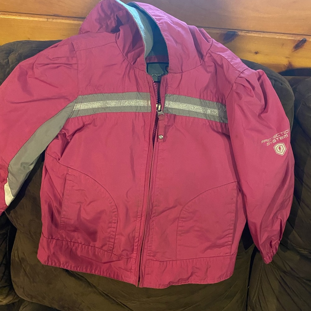 Girls windbreaker/rain jacket. Has a good shell, not thin. Like new.